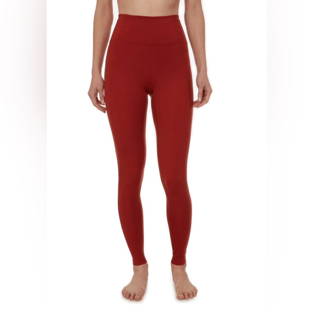 Girlfriend Collective Deep Red High Rise Full Length Leggings